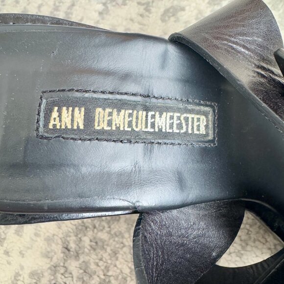 Ann Demeulemeester Black Leather Strappy Platform Heels - Picture 7 of 10